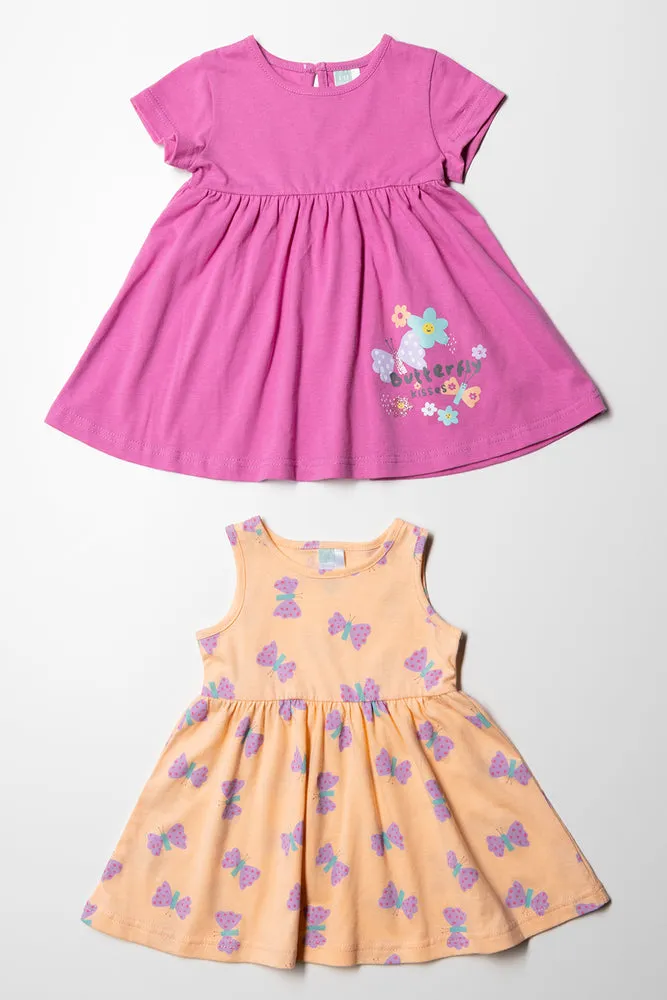 2 Pack Dresses Pink & Peach