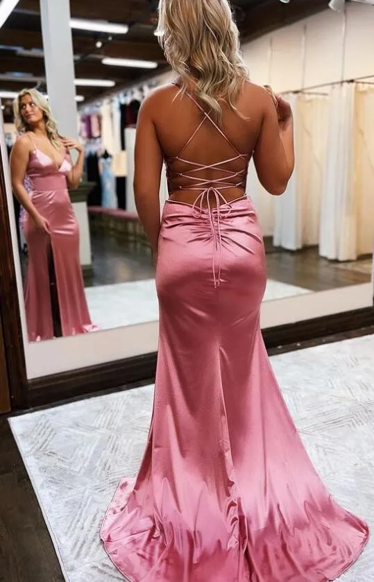 2023 Sexy Mermaid Prom Dresses Long with Slit