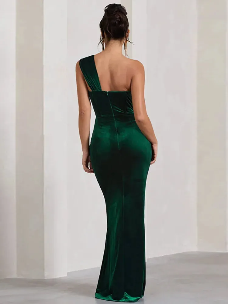 2024 Fashion Sleeveless One-Shoulder Backless Bodycon Dress Cut Out Dresses