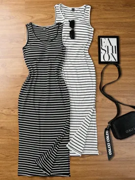 2pcs Women's Summer Striped Casual Dresses