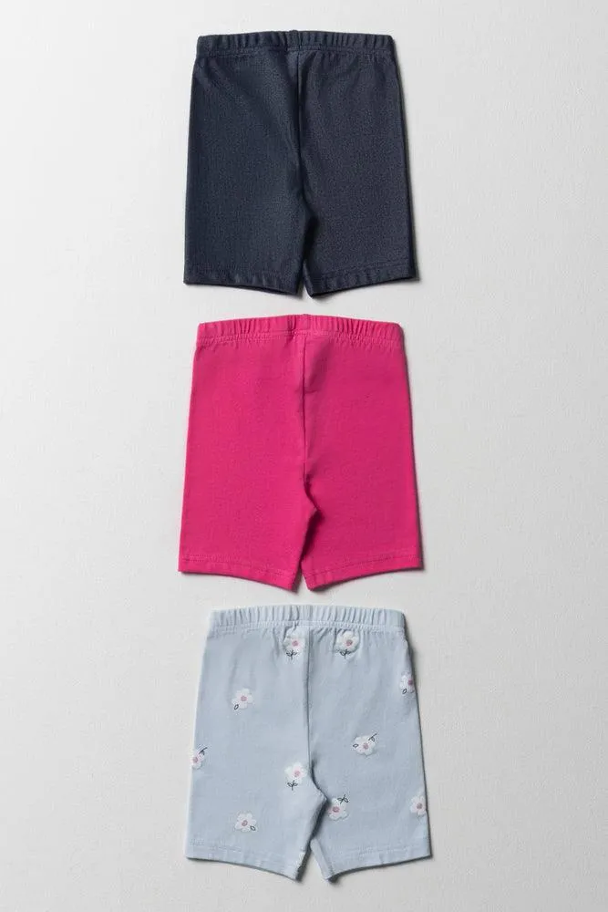 3 Pack Cycle Shorts Pink & Blue