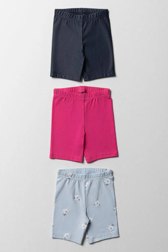 3 Pack Cycle Shorts Pink & Blue