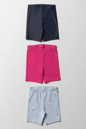 3 Pack Cycle Shorts Pink & Blue