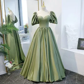 A line Green Long Prom Dresses SH176