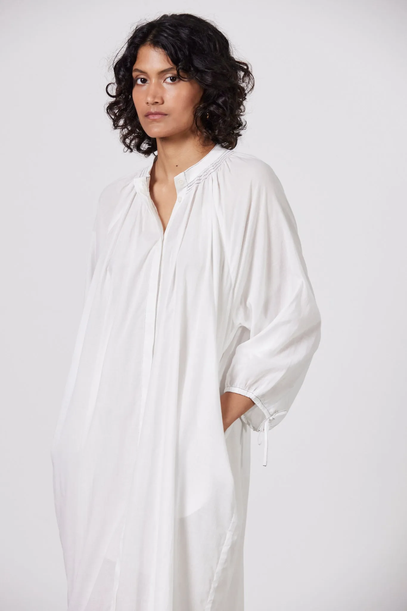 Agathe Cotton Dress - White