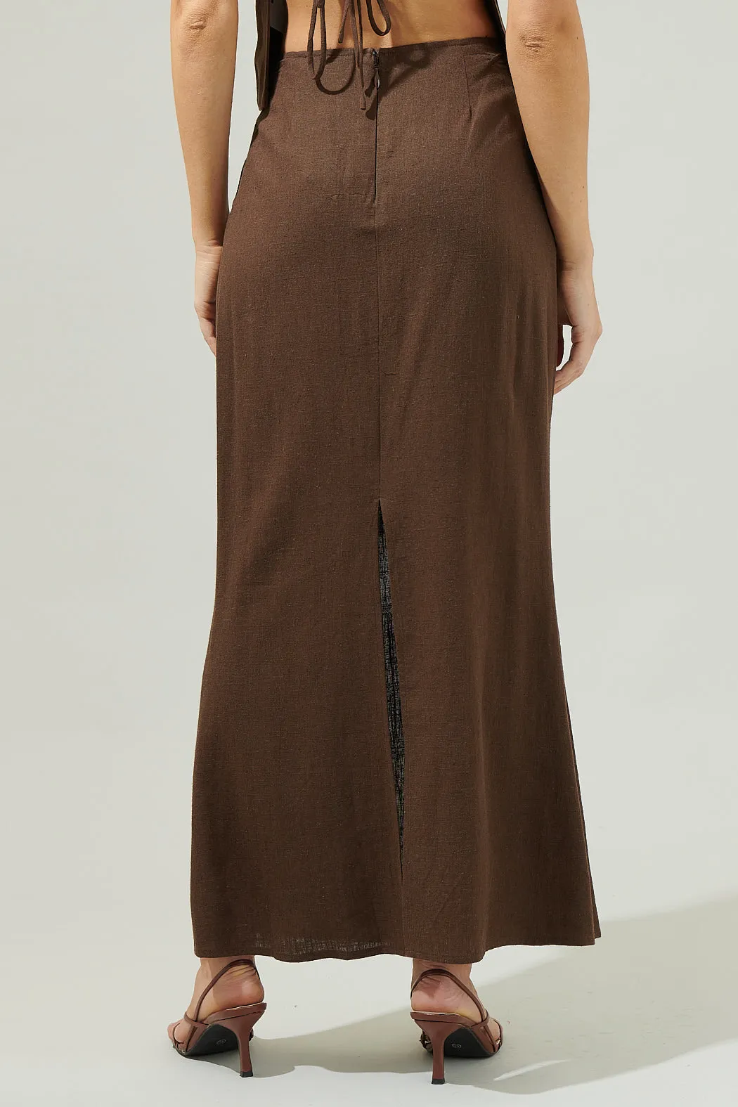 Alina Back Slit Maxi Skirt