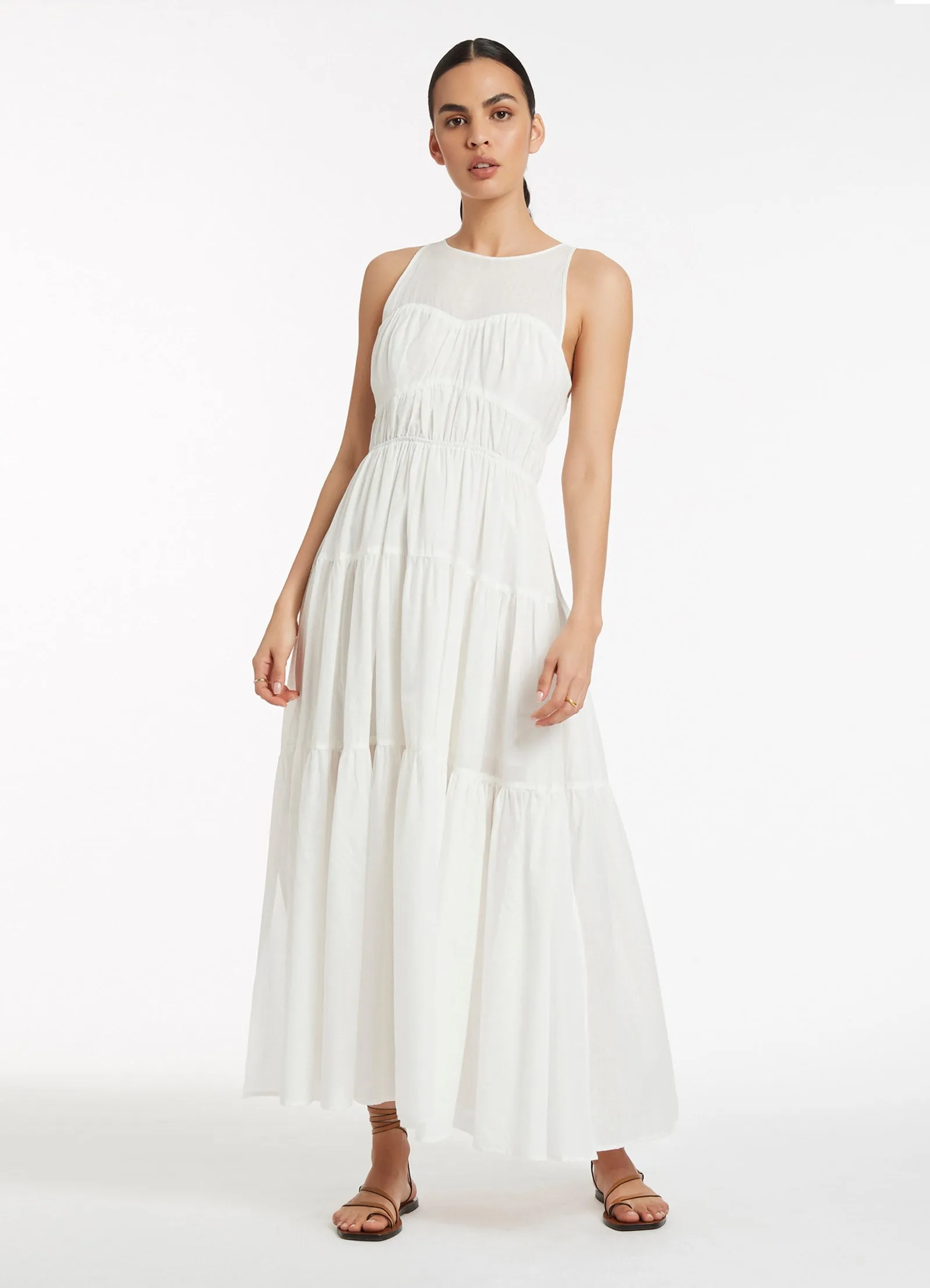 Animale Tie Maxi Dress - Cream