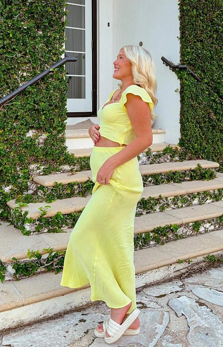 Anna Yellow Maxi Skirt