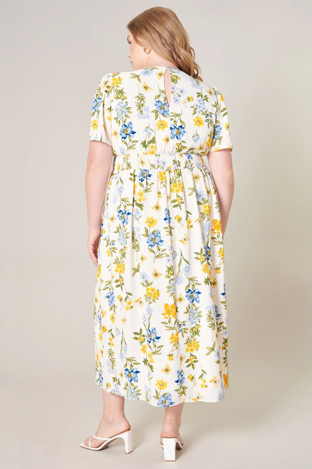 April Bloom Floral Midi Dress Curve