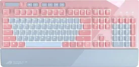 ASUS RGB mechanical gaming keyboard with Cherry MX switches, Pink/Grey