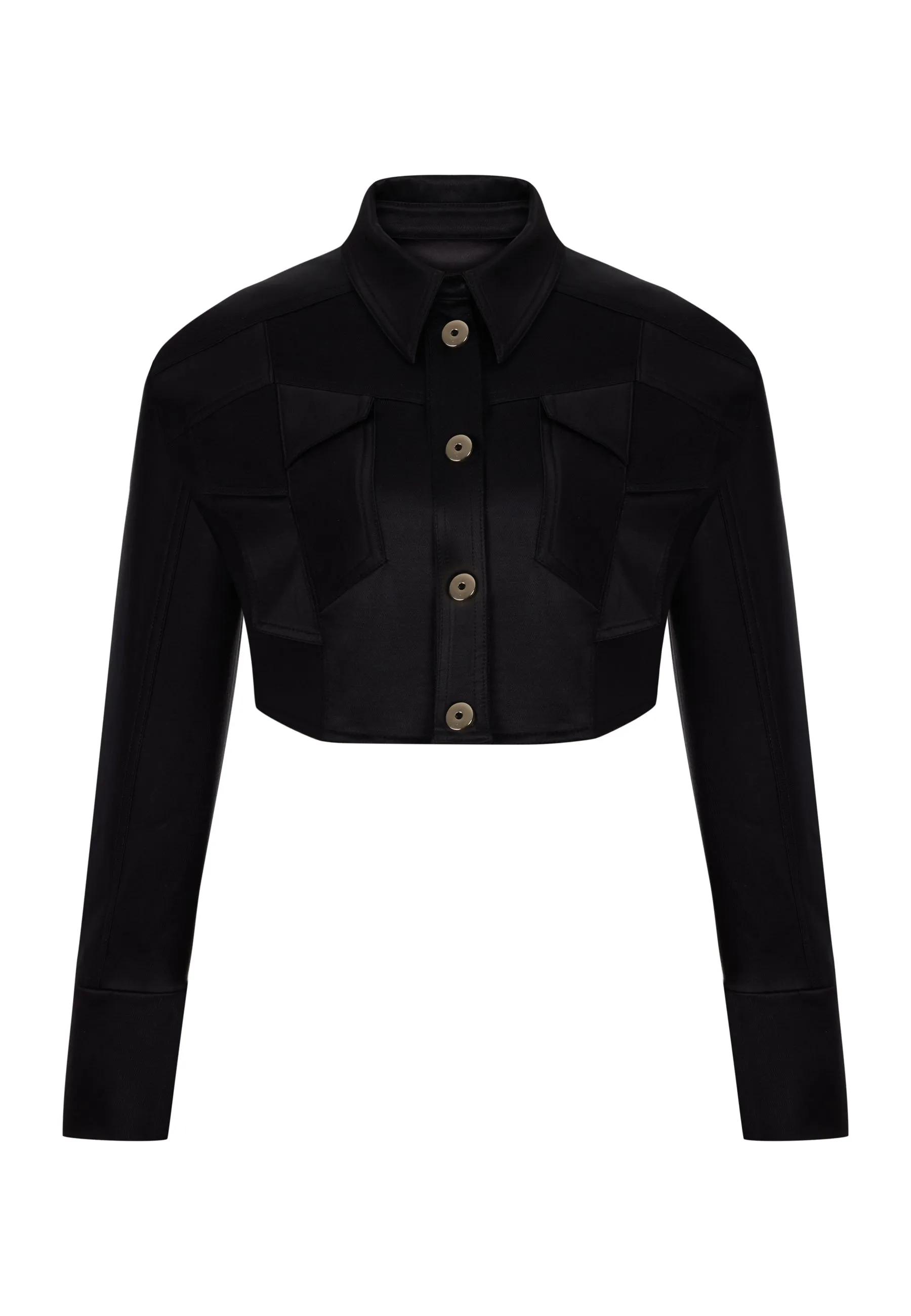 Asymmetric Pocket Crop Jacket