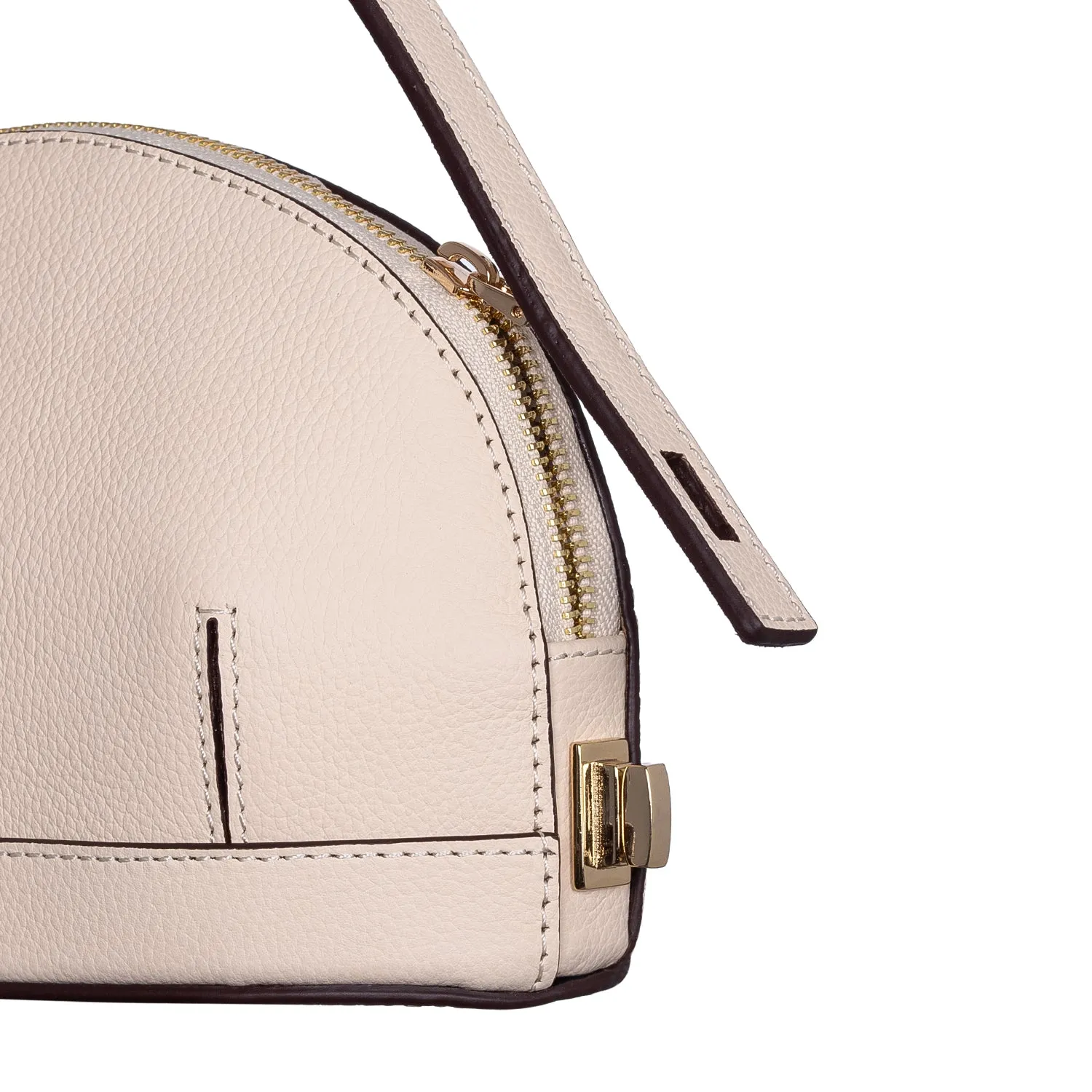 Audrey Beige Mini Leather Handbag