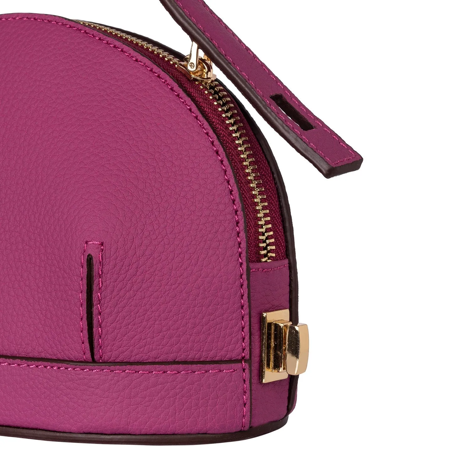 Audrey Fuchsia Mini Leather Handbag