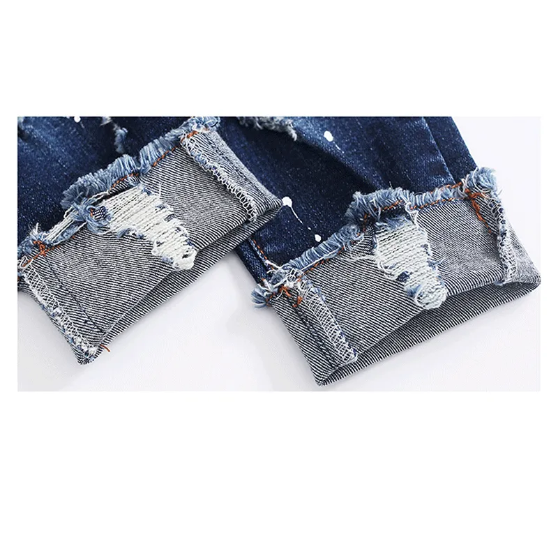 Baby Boys Girls Stretch Waist Ripped Jeans