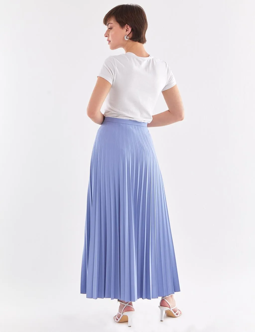 Basic Pleated Skirt Aviator Blue