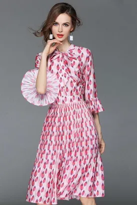 Bell Sleeve Chiffon Dress