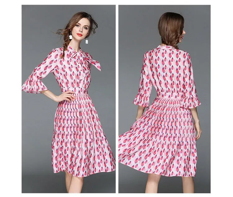 Bell Sleeve Chiffon Dress