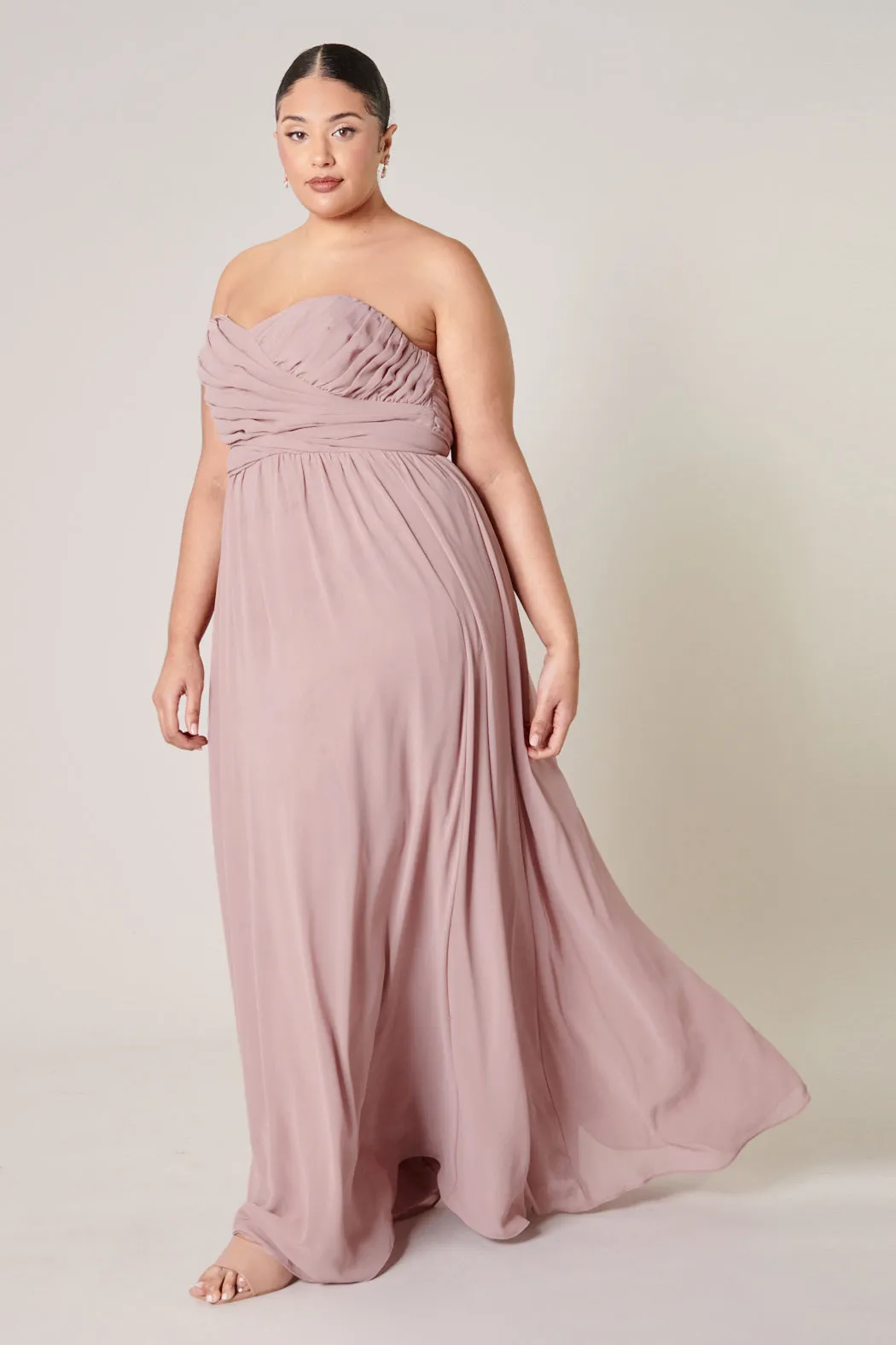 Beloved Ruched Sweetheart Convertible Dress Curve