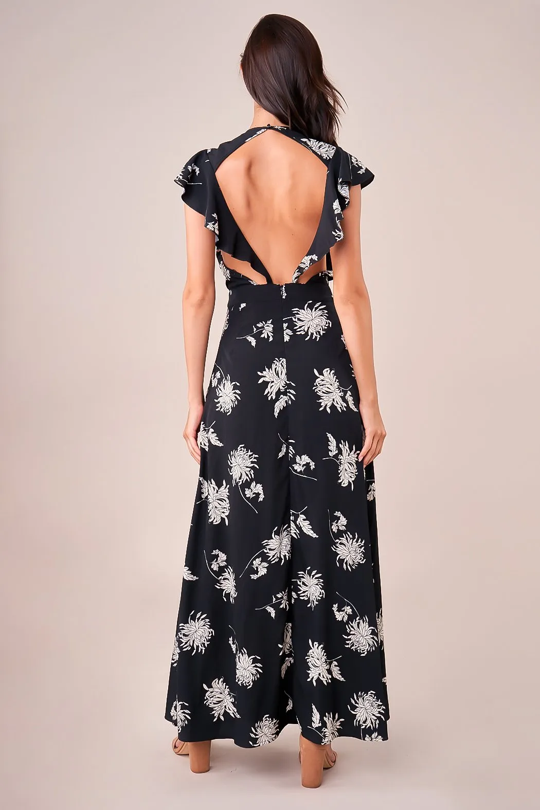 Bermuda Open Back Floral Maxi Dress