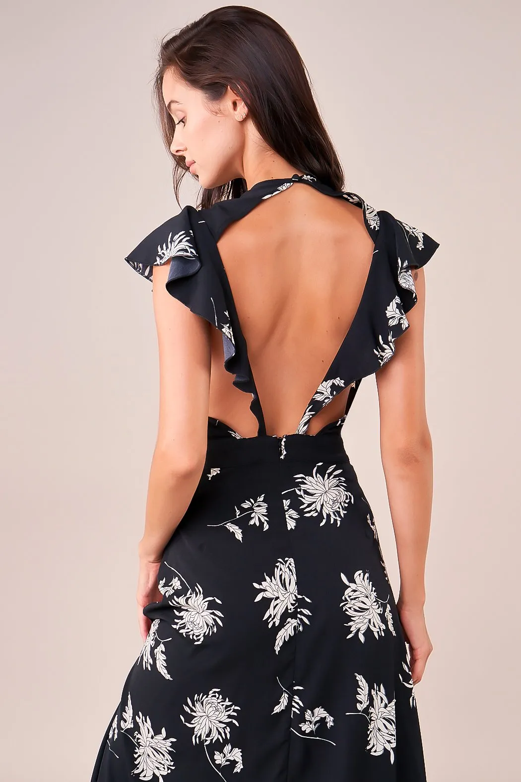 Bermuda Open Back Floral Maxi Dress