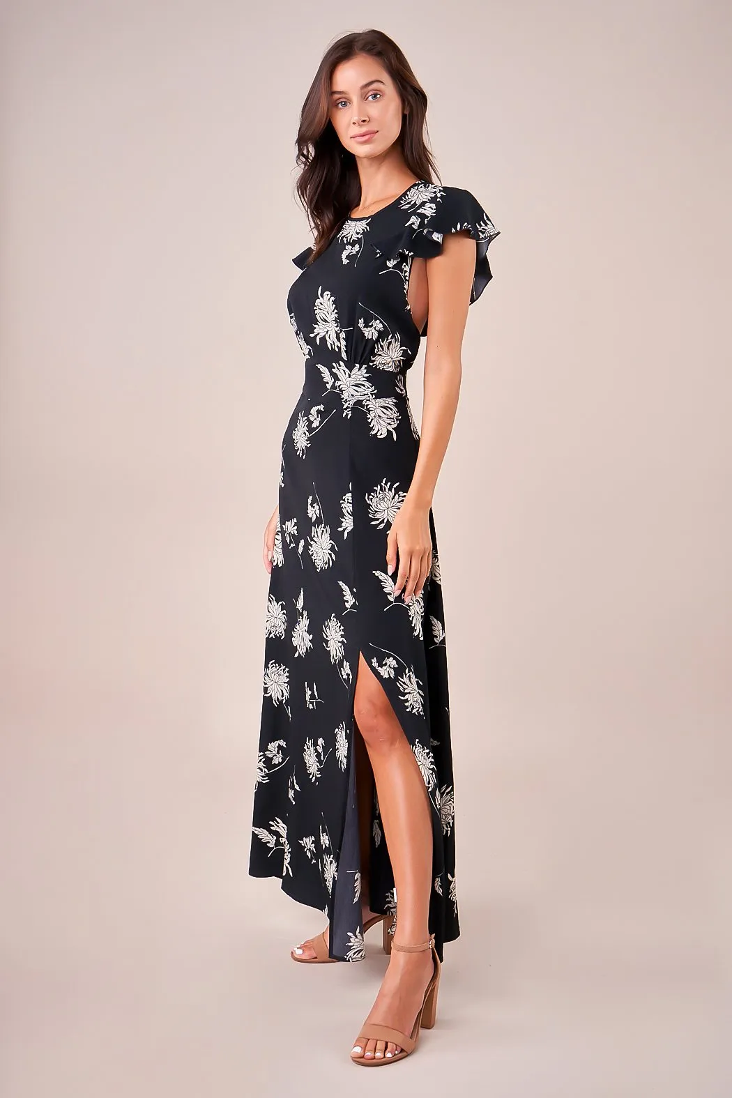 Bermuda Open Back Floral Maxi Dress