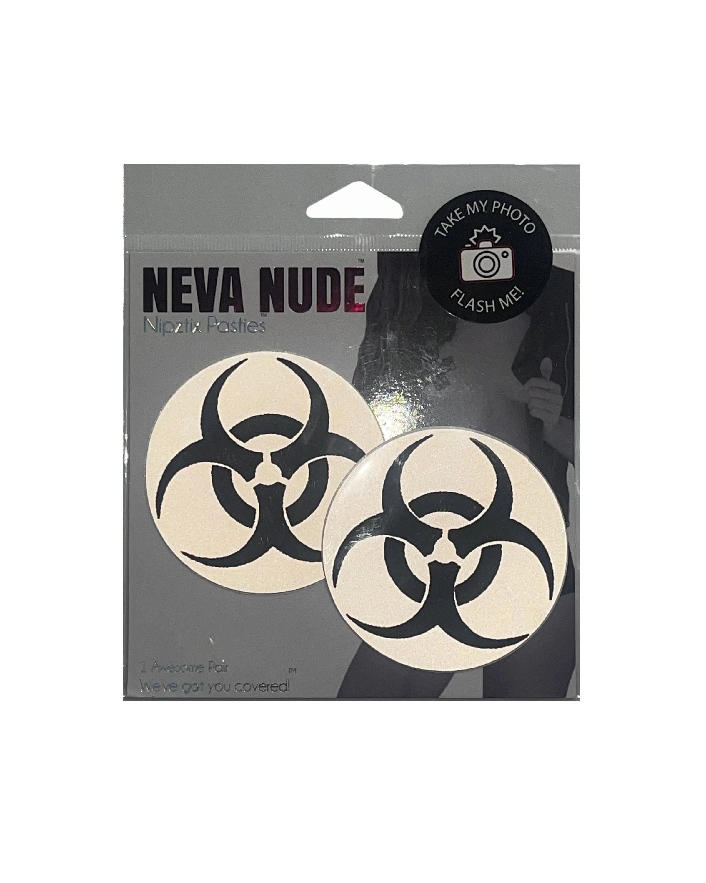 Biohazard Toxic Silver Flash Reflective Pasties