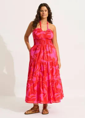 Birds Of Paradise Maxi Dress - Chilli Red