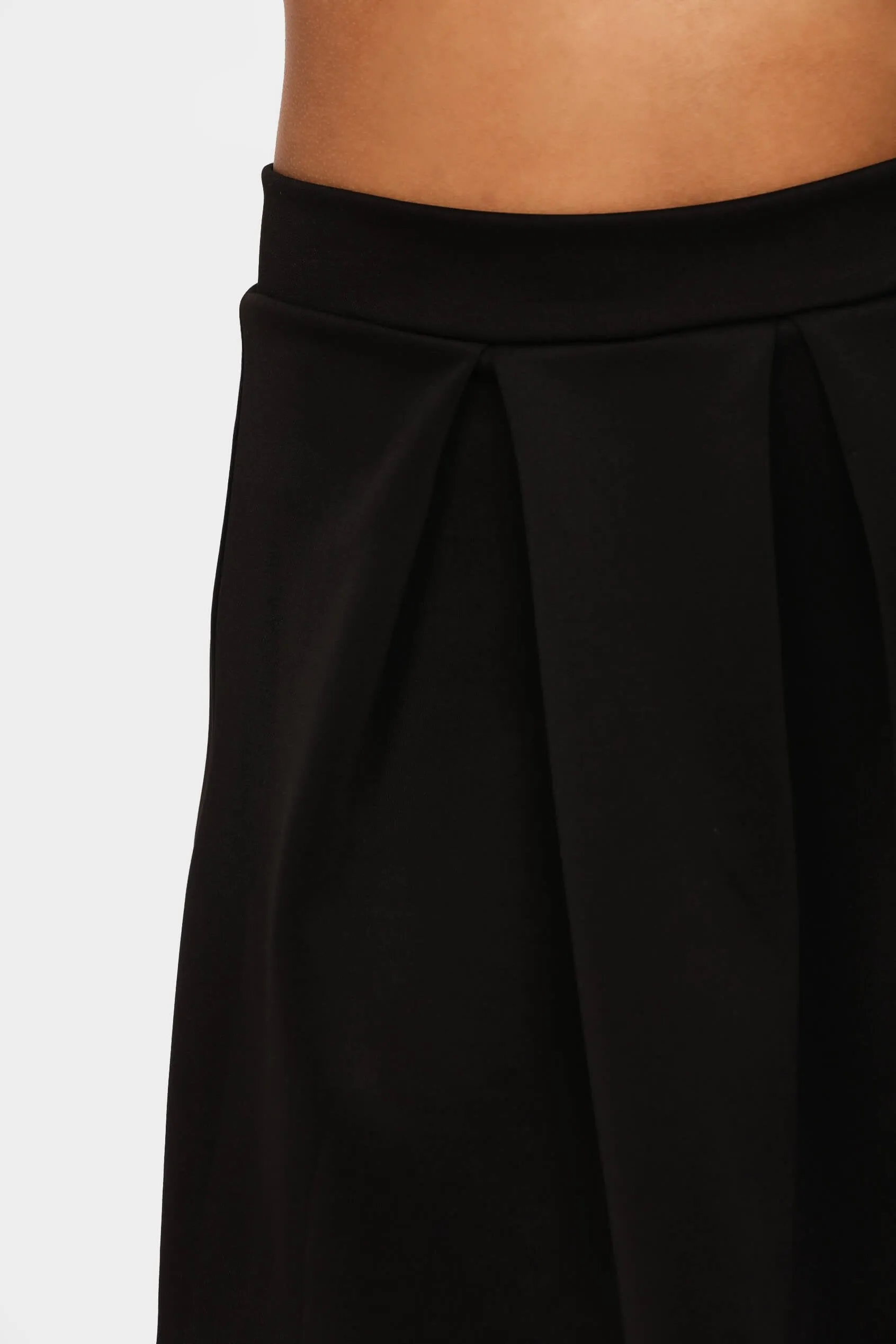 Black Pleated Skater Skirt