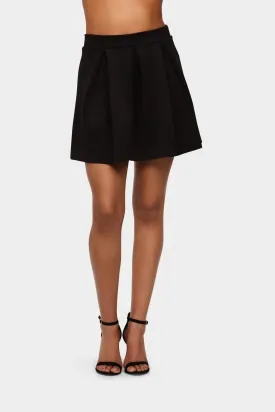 Black Pleated Skater Skirt