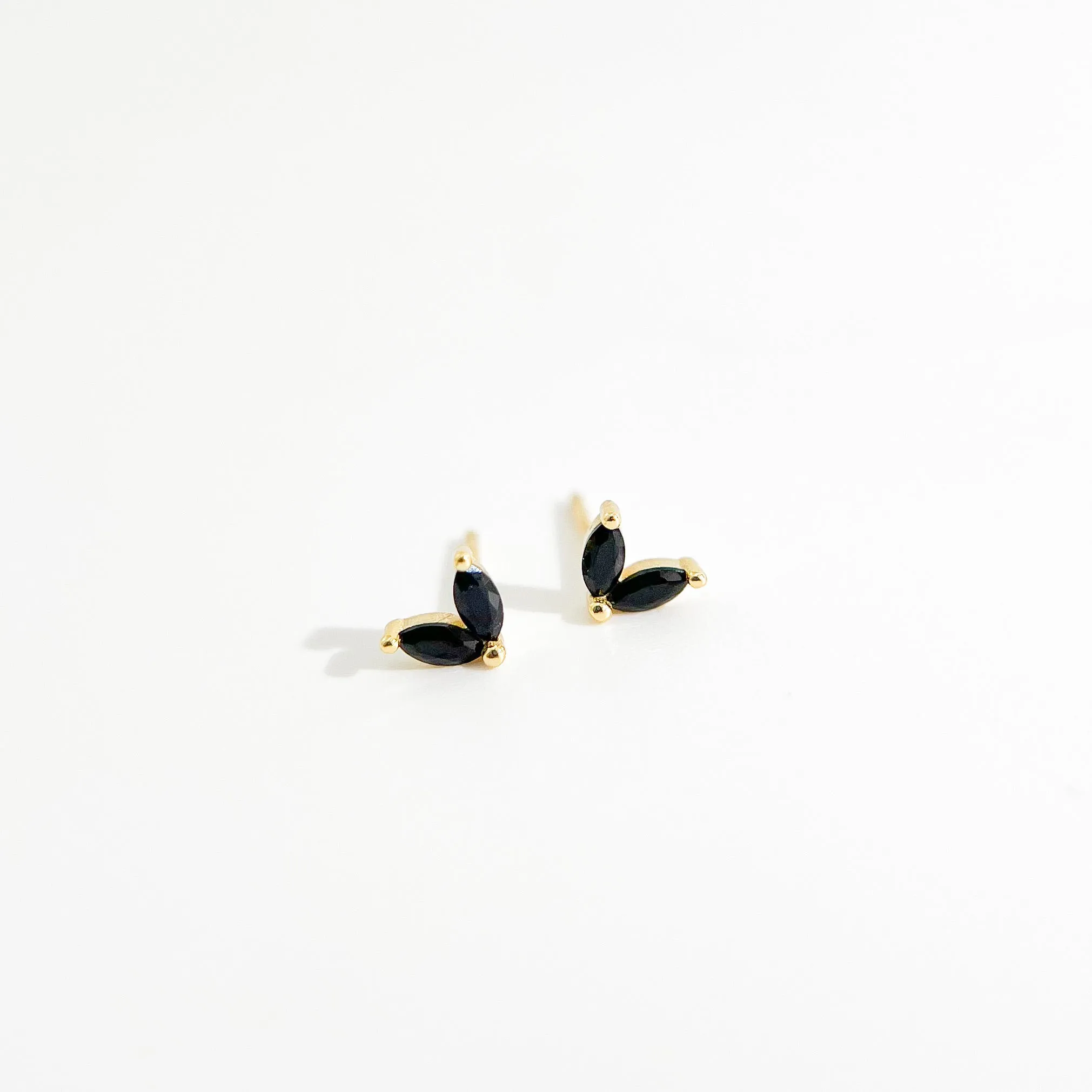 Black Sprout Sterling Studs in Gold