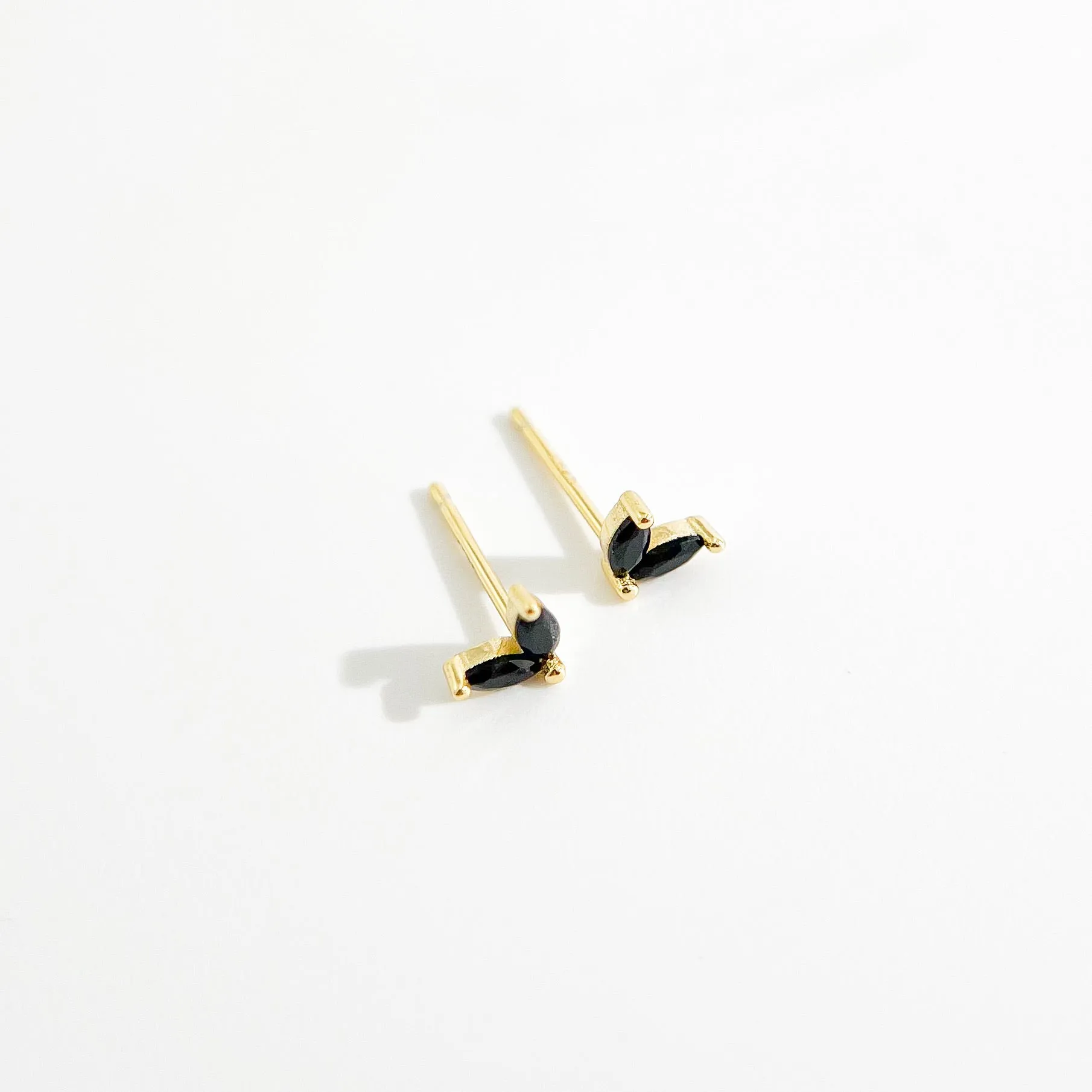 Black Sprout Sterling Studs in Gold