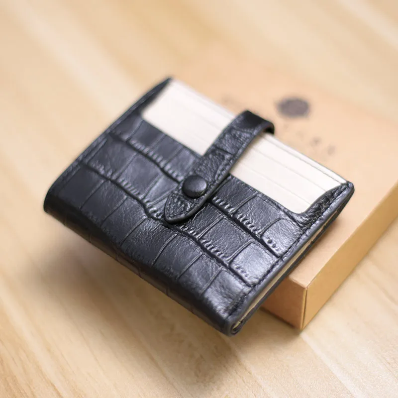 Black&White Cute Women Leather Slim Wallet Card Wallet Mini Billfold Wallets Slim Brown Card Holder Wallets For Women