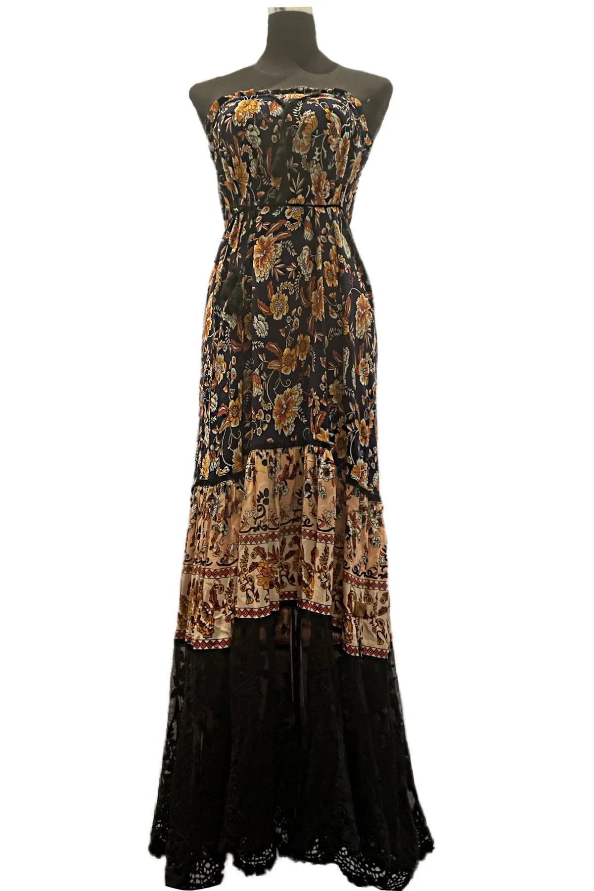 Bonita Black Lace Maxi Dress