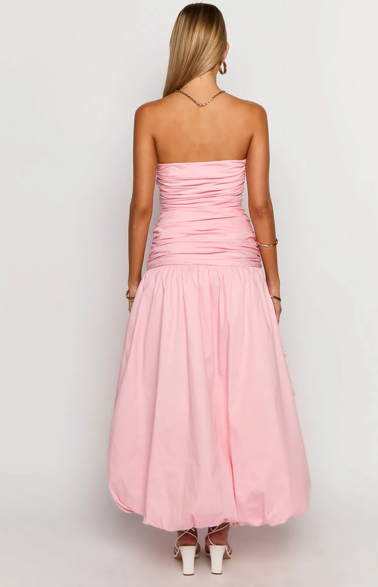 Boulevard Pink Strapless Maxi Dress