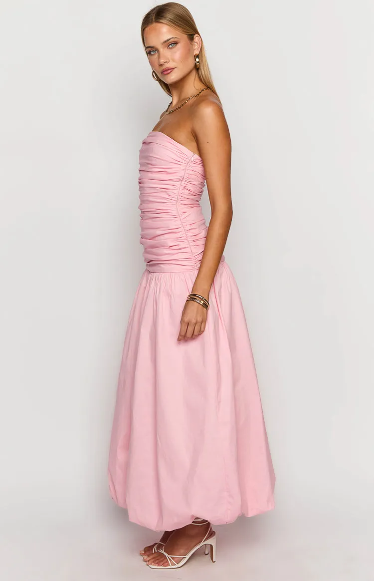 Boulevard Pink Strapless Maxi Dress