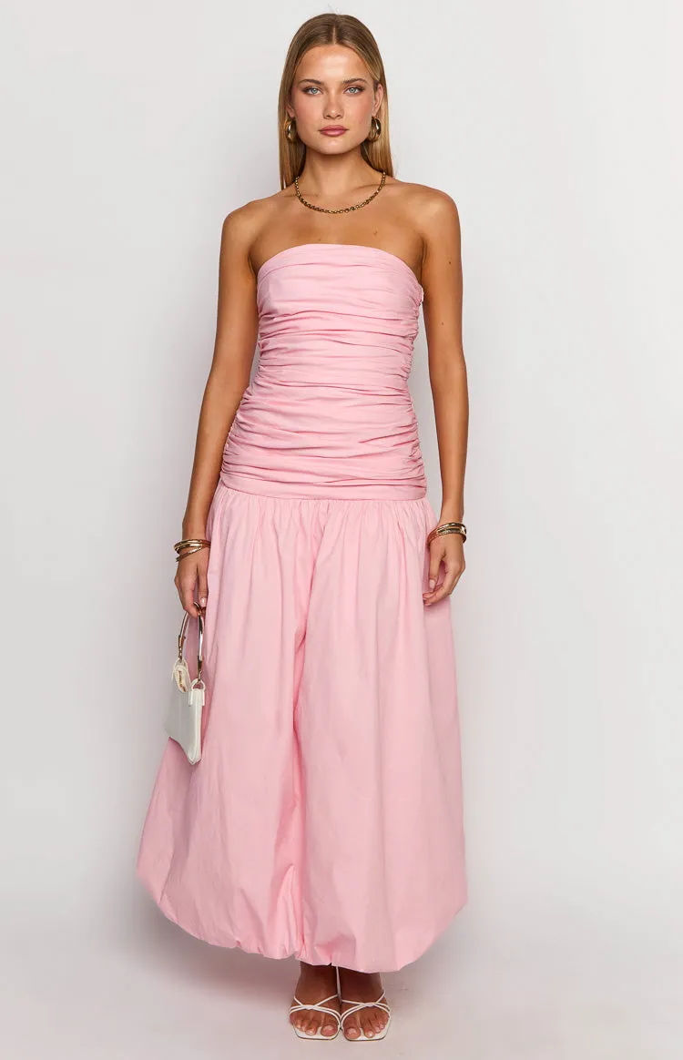 Boulevard Pink Strapless Maxi Dress