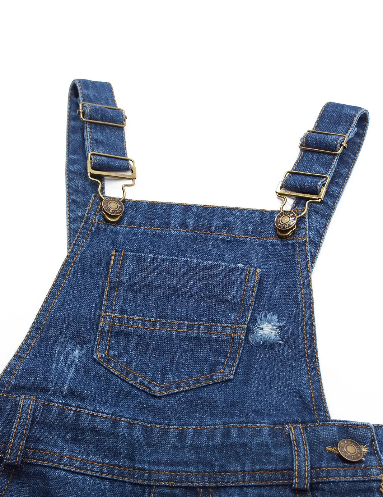 Boys Girls Jeans Overalls Baby Ripped Denim Workwear