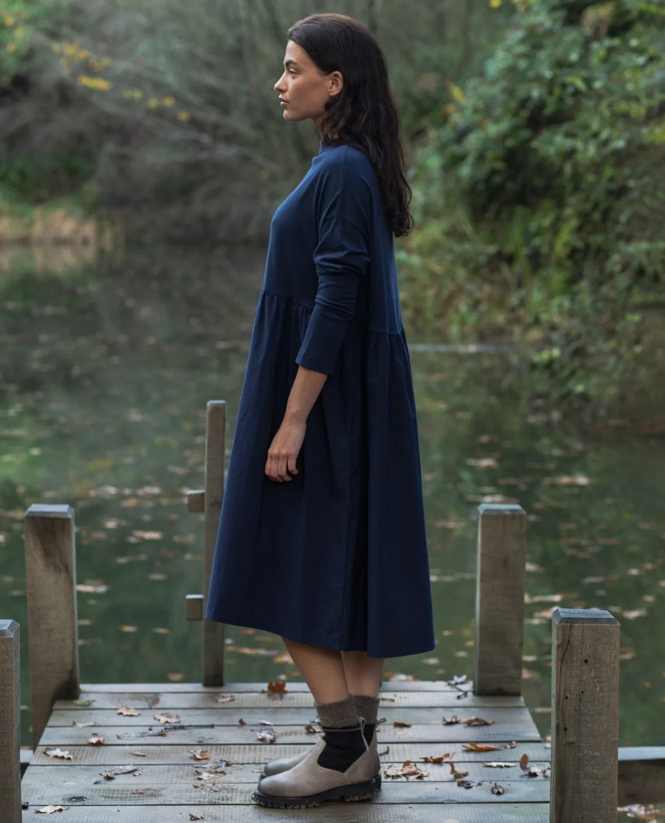 Bramble Organic Cotton Dress in Night Sky