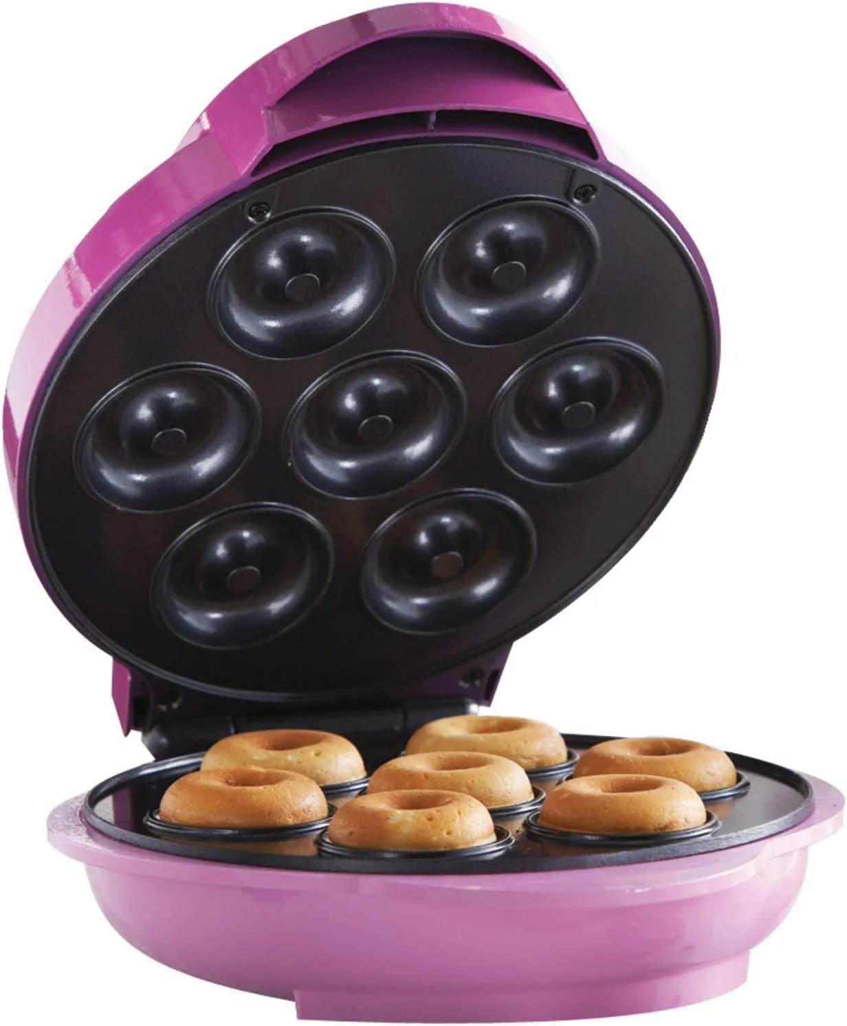 Brentwood TS-250 Mini Donut Maker Machine, Non-Stick, Pink, 7 Mini Donuts 110V