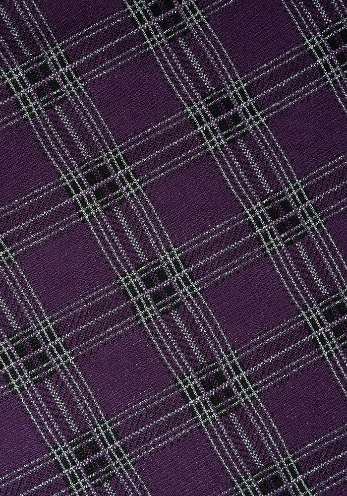 Bridget Purple Tartan Midi A-Line Skirt