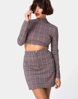 Bronti Mini Skirt in Charles Check Blush