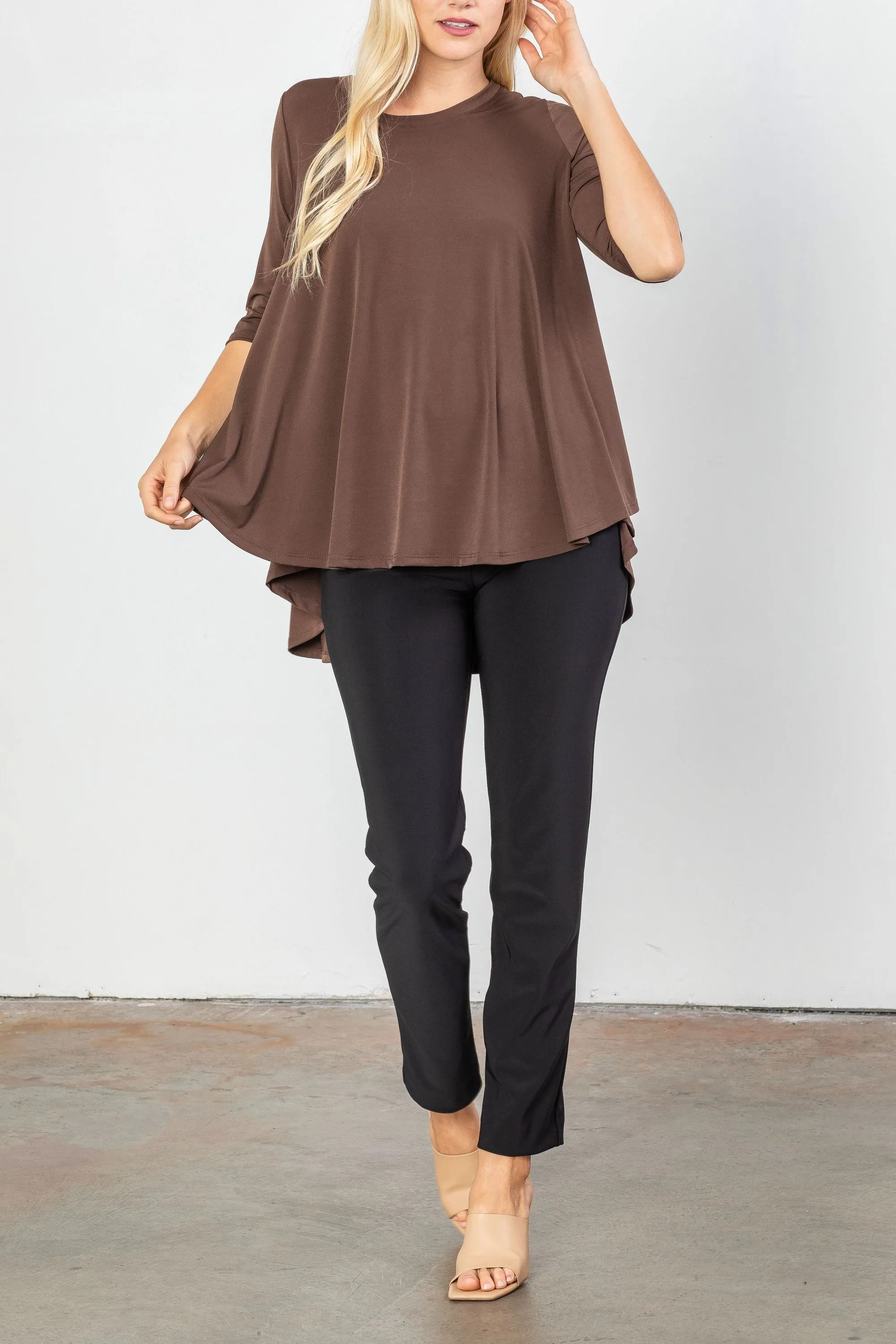 Brown A-line Flare Top