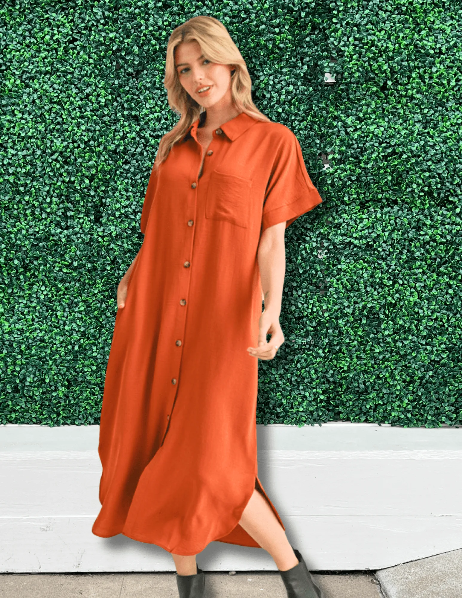 Burnt Orange Maxi Dress