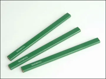 Carpenters Pencils Pack of 3 - Green/Hard (FAITHFULL)