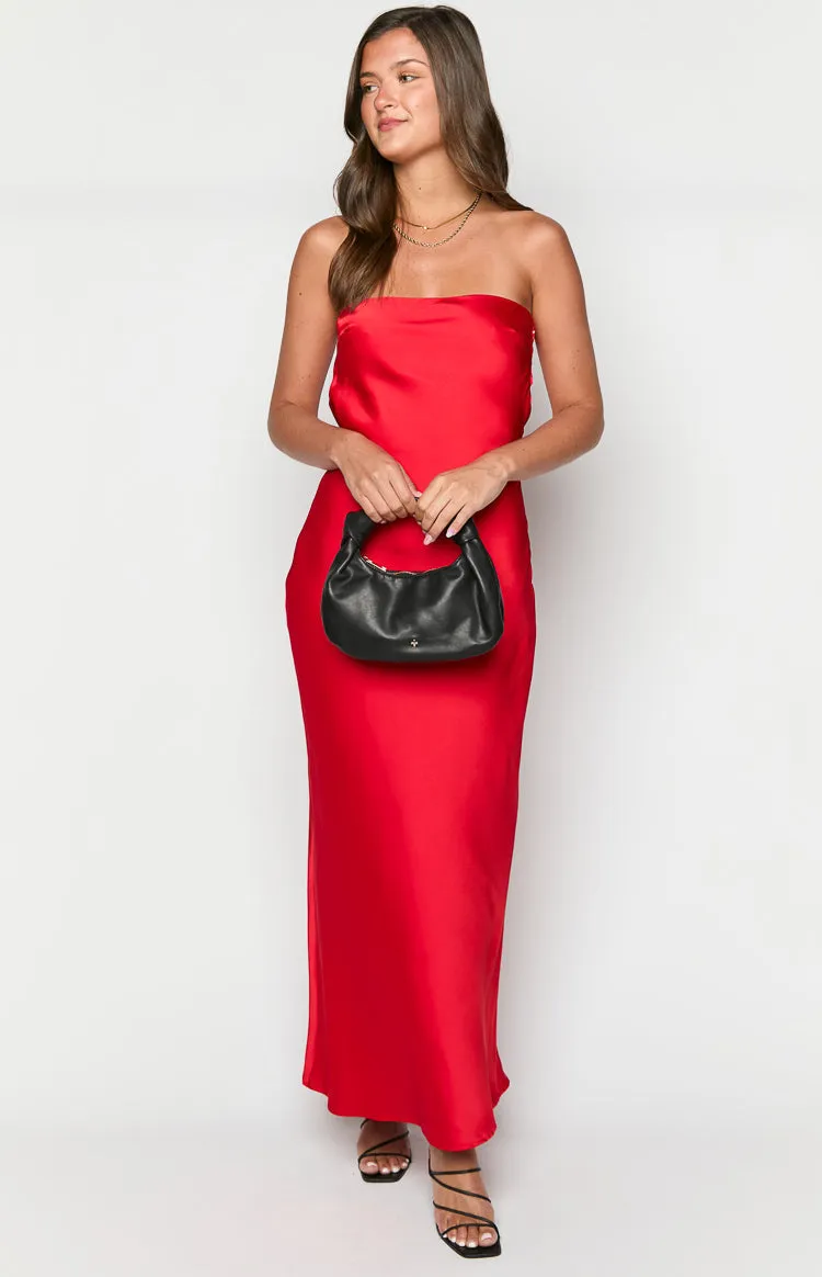 Cassander Red Strapless Maxi Dress