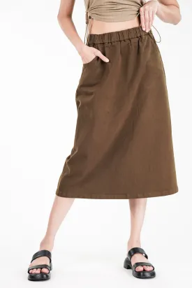 Cedar Brown Straight Fit Skirt