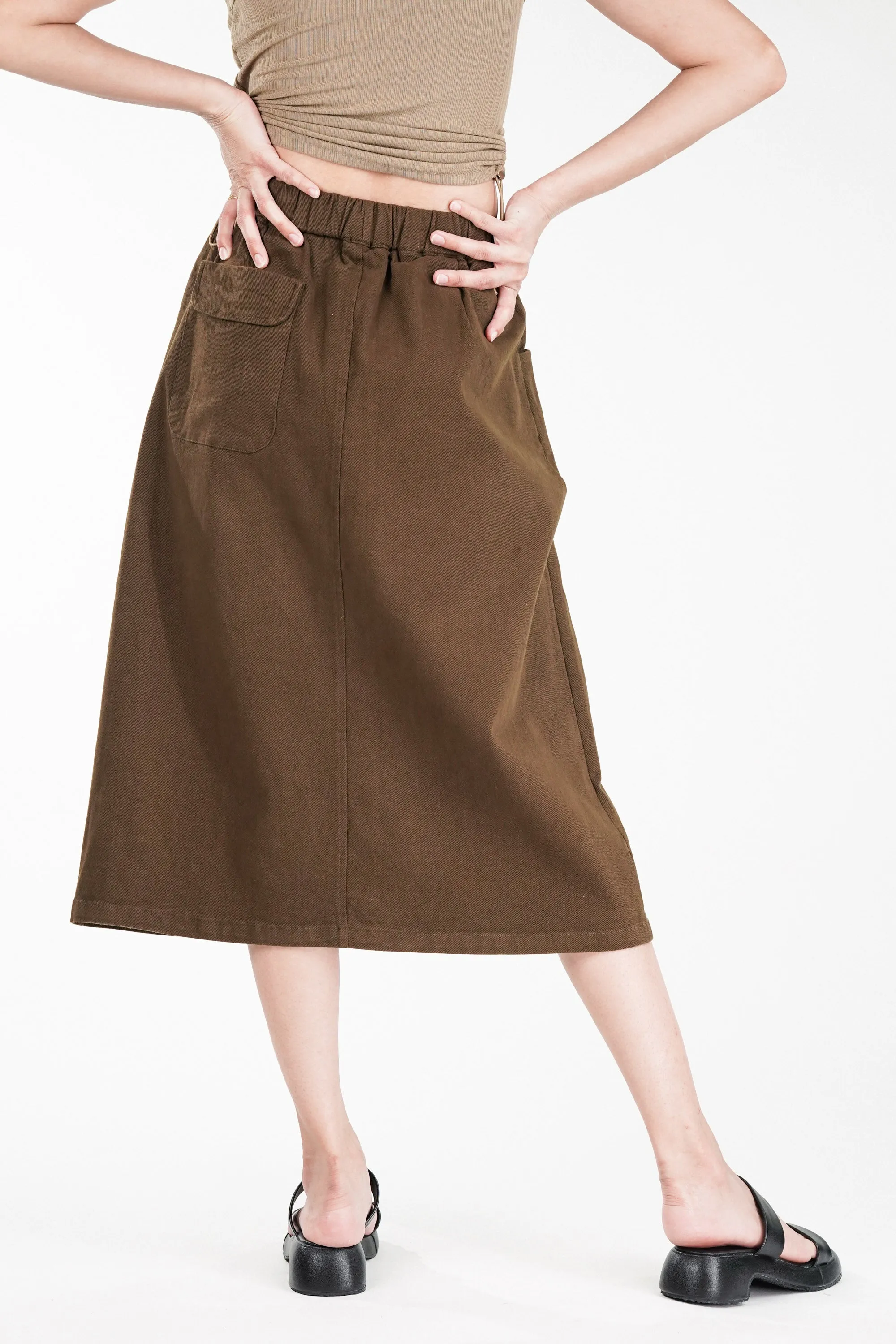 Cedar Brown Straight Fit Skirt