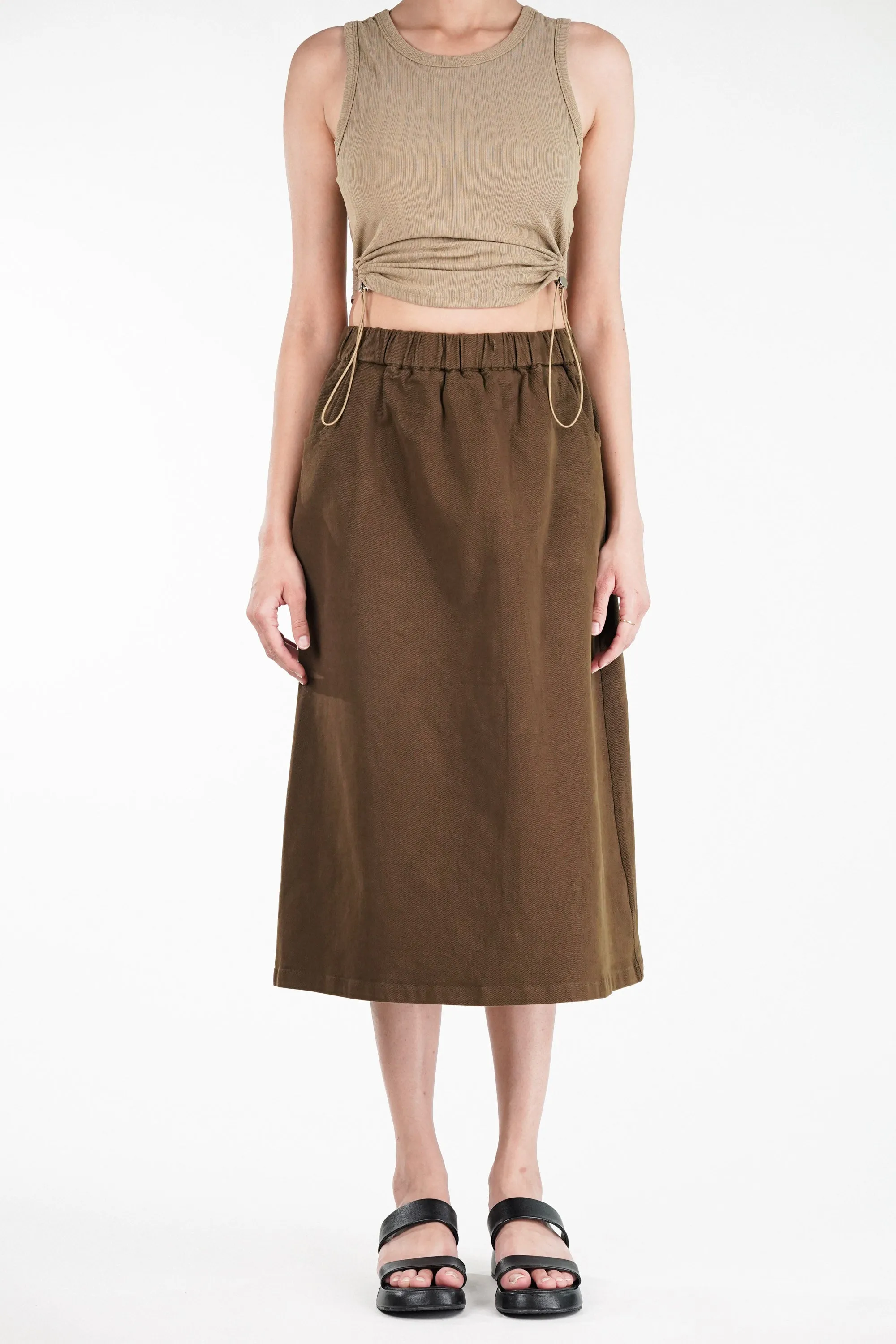 Cedar Brown Straight Fit Skirt