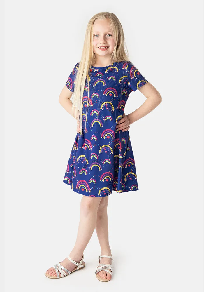 Children's Rainbow Pencil Print Dress (Elio)