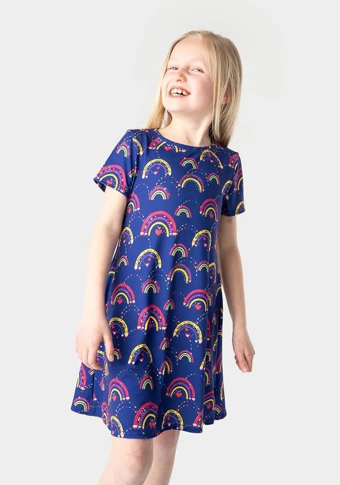 Children's Rainbow Pencil Print Dress (Elio)